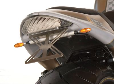 LED Superbike Rücklicht, Glas transparent mit integrierter Kennzeichenbeleuchtung - Größe 192 mm x 62 mm