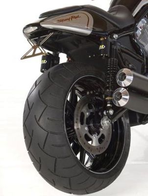 Rear rim original symmetric broadened to 7,75 x 18 to mount a 240 rear wheel tire for all Harley-Davidson Street-Rod model