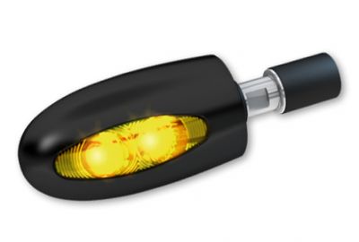 Kellermann BL 1000 Dark schwarz: LED Lenkerendenblinker mit schwarzem Gehuse und schwarzem Glas