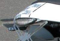 LED Superbike tail light, clear glass with integrated license plate light - size 100 mm x 33 mm