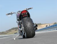 Rear rim original broadened to 10 x 18 to mount a 280 rear wheel tire for all Harley-Davidson V-Rod VRSC-A, -B and -D models